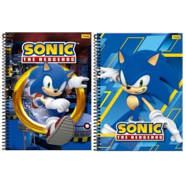 Imagem de Kit 2 Cadernos Espiral Foroni 96 fls Sonic The Hedgehog