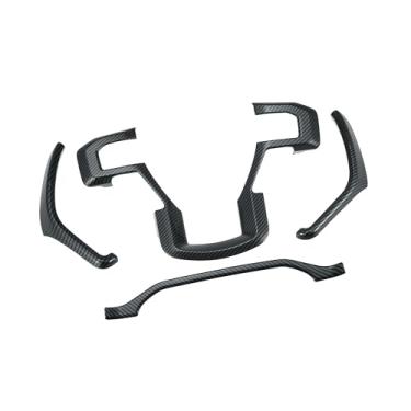 Imagem de REPAIROCK 4 peças ABS padrão de fibra de carbono painel de volante adesivo de acabamento preto para Ford F-150 2015 2016 2017 2018 2019 peças de reposição automotiva