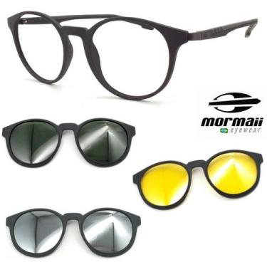 Imagem de Armação Grau Redondo Mormaii 6071 Swap2 Preto +3 Clipons GPN, Preto