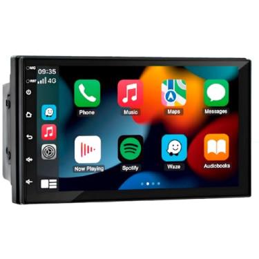 Imagem de CENTRAL MULTIMÍDIA ANDROID 13, 2 DIN, TELA DE VIDRO 7" FULL TOUCH, 2/32GB, USB, SD, AUX, BLUETOOTH, ESPELHA ANDROID E IOS, CARPLAY E ANDROID AUTO CONECTIVIDADE COM OU SEM FIO