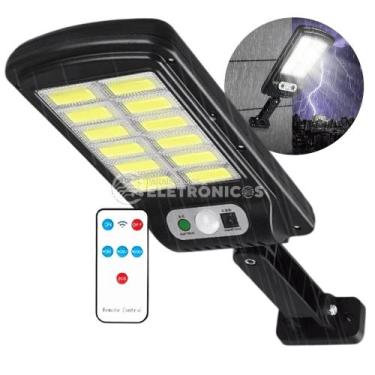 Imagem de KIT Refletor Luminária Solar LED 600W Sem Fio Com Sensor de Presença e