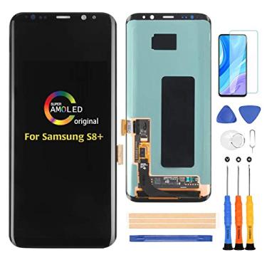 Imagem de Para Samsung Galaxy S8+ Plus de 6,2 polegadas G955F G955A G955P G955V G955T G955R4 Tela de substituição AMOLED LCD sensível ao toque Montagem (preto)