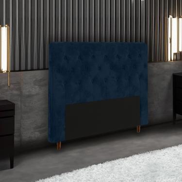 Imagem de Cabeceira para Cama Box Solteiro Portobel Marcela com Revestimento em Suede