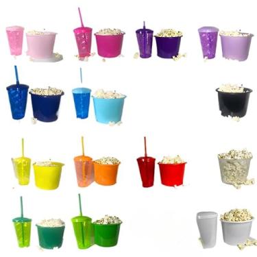 Imagem de Kit Cinema 25 Balde 1,5l Pipoca + 25 Twister Colorido 400ml (VARIEDADES)