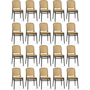 Imagem de Kit 20 Cadeiras de Jantar Roma para Sala e Cozinha - Preto - Magazine 