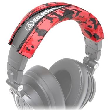 Imagem de WC Bandz Ath - Capa De Faixa Cabeça Atualizada Para Audio Technica M50X / M50Xbt M50 M40X M40 M40Fs M30X M30 M20X Msr7 Da Wicked Cushions, Camuflagem Vermelha