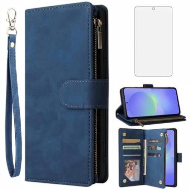 Imagem de Asuwish Capa carteira compatível com Samsung Galaxy A56 5G, protetor de tela de vidro temperado e capa flip de couro, suporte para cartão, acessórios de celular, capas de telefone robustas para A 56