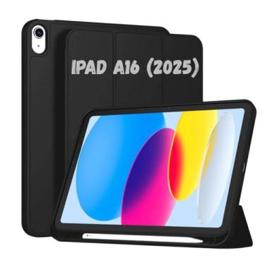 Imagem de Capa Capinha para iPad A16 2025 11ª Geração, Compatível com A3354/A3355/A3356, com Suporte para Caneta, Couro Sintético e Microfibra
