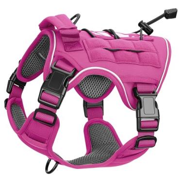 Imagem de Peitoral tático resistente para cães grandes, colete refletivo ajustável sem puxão com sistema Molle, controle de nível militar K9 para treinamento de serviço, atividades ao ar livre e mais de 10