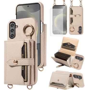 Imagem de Furiet Capa carteira para Samsung Galaxy A13 5G com tela de vidro temperado alça de ombro fivela flip bolsa de órgão, suporte de cartão, capa de telefone para A04S M13 G5 A 13 2022 13A A135G SM A136U