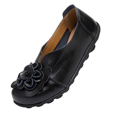 Imagem de ANYUETE Mocassins Femininos Confortáveis Para Caminhada, Trabalho, Calçados Casuais, Dirigir, Ir Ao Escritório, Fazer Compras, Ficar Em Pé, Preto, Tamanho 8