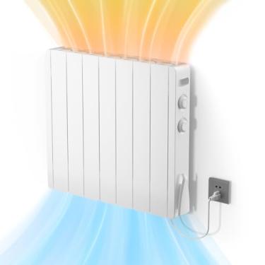 Imagem de Fierscial Aquecedor de parede de painel elétrico de 1500 W, aquecedores de espaço de convecção inteligente plug-in para uso interno, design silencioso sem ventilador, aquecedor independente/de