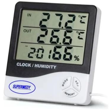Imagem de Termo Higrometro Medidor Temperatura Digital Com Cabo Supermedy