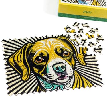 Imagem de Quebra-Cabeça de Madeira Pop Art Cachorro - Puzi (Com Peças Especiais)