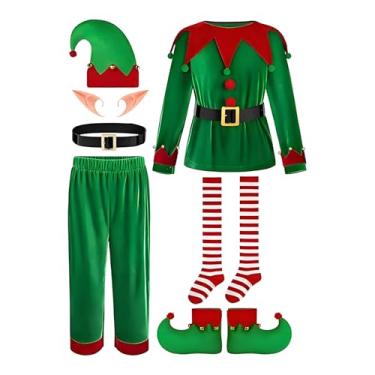 Imagem de Rrlihjgu Fantasia Natal Infantil - Fantasia Ajudante do Pai Natal | Roupa De Cosplay Menino Para Festa Temática Role Play Performance Palco Fotografia