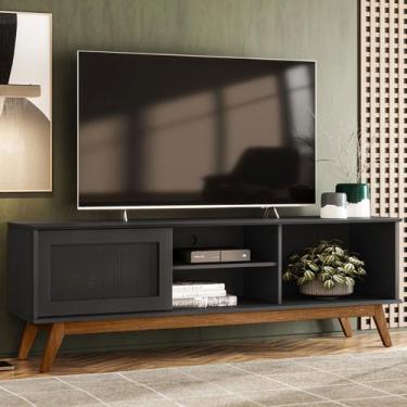 Imagem de Rack para TV Até 60 Polegadas Panamá 1 Porta Preto - Olivar Móveis, Pr