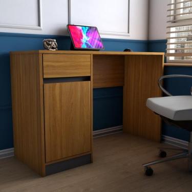 Imagem de Mesa Escrivaninha Alune 1 Porta 1 Gaveta Freijó/Grafite - Panorama Móv