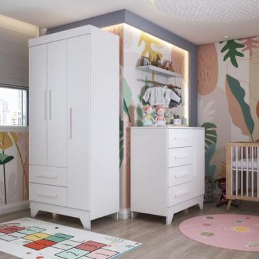 Imagem de Quarto Infantil Completo Kids 4 Portas 6 Gavetas Branco - Panorama Móv