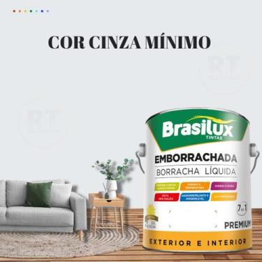 Imagem de Tinta Borracha Líquida Cinza 3.2l Premium Brasilux, CINZA MÍNIMO