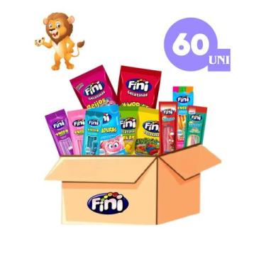 Imagem de Kit 60un Bala FINI GELATINAS e TUBES Sortido 15g - Fini