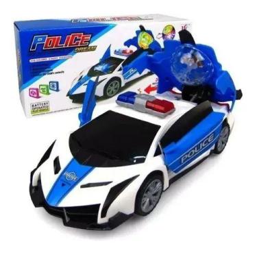 Imagem de Carrinho Polícia Maluco Abre Portas Gira Toca Música - toys