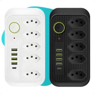 Imagem de Extensão 5 Tomadas 4 Usb 1 Tipo C 1 Pd Led Bivolt 110v/220v - Variadas