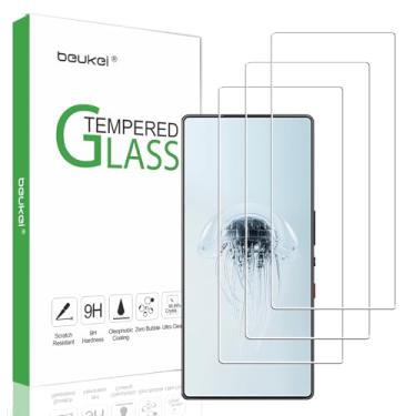 Imagem de beukei (Pacote com 3) Compatível com ZTE Nubia Red Magic 10 Pro/10 Pro+/10S Pro/10S Pro + Protetor de tela de vidro temperado, sensível ao toque, dureza 9H