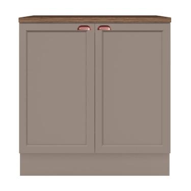 Imagem de Balcão De Cozinha Unna 2 Portas 80cm Gris Com Tampo Mdp - Poliman Móveis Gris