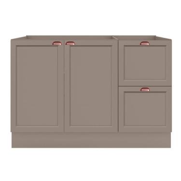 Imagem de Balcão De Cozinha Unna 2 Portas E 2 Gavetas 120cm Gris Sem Tampo - Poliman Móveis Gris