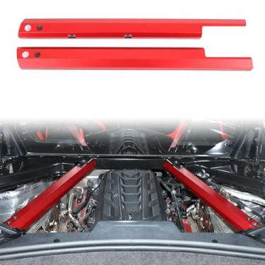 Imagem de Sekhyna Acabamento de tiras de cobertura de painel de compartimento de motor de carro compatível com Corvette C8 Coupe 2020-2025, kits de acabamento de haste de suporte esquerdo direito de
