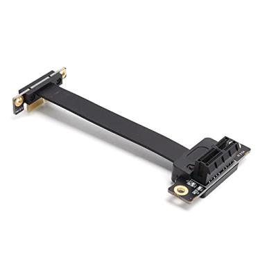 Imagem de XUXHOU Cabo de Extensão PCI Adaptador de Rede de 90 ° Duplo Com Indicação de LED, Tampa de Proteção de Dedo Dourado, para Transmissão Estável Pcie Gen3 8gbps, Pe+cobre Com Material Estampado+tpe