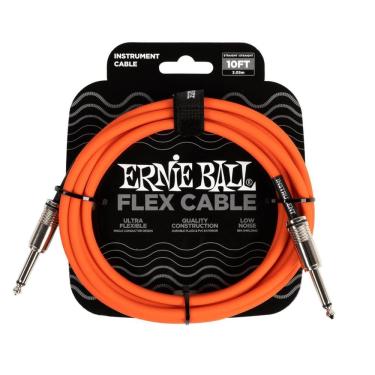 Imagem de Cabo Ernie Ball Flex P10 Reto Reto 10Ft 3,05M Laranja