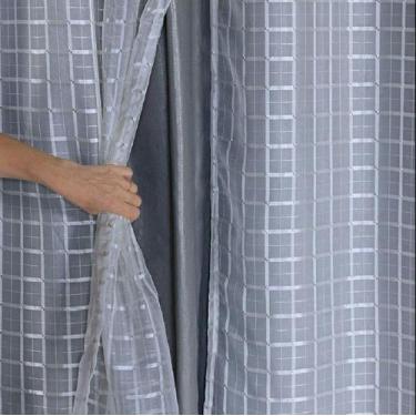 Imagem de CORTINA BLACKOUT PVC 3,00X2,80 COM TECIDO VOIL xadrez - dekcasa, Cinza