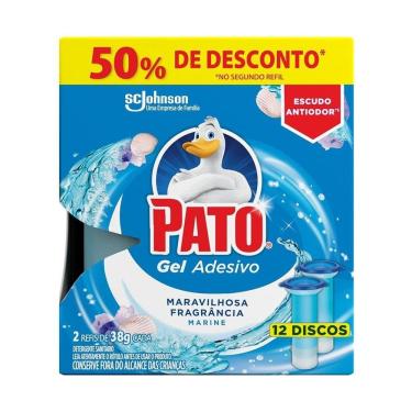 Imagem de Gel Adesivo Sanitário Pato Marine Refil - 2 Embalagens com 6 Discos