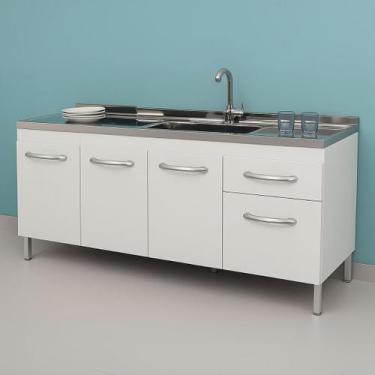 Imagem de Gabinete de Cozinha 144cm 2 Gavetas e 3 Portas Balcão Pia - Rainha dos