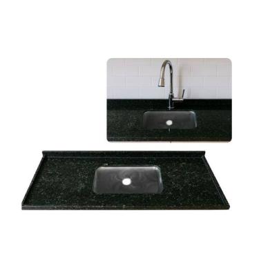 Imagem de Pia de Cozinha Granito Verde Ubatuba 180cm Cuba Rasa Inox N2 - Rainha 