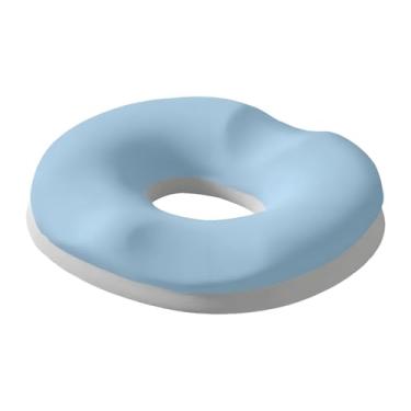 Imagem de oshhni Almofada de assento tipo donut para trabalho sentado por muito tempo, almofada confortável, leve e respirável para cóccix, escritório em casa para, Azul