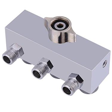 Imagem de GLOGLOW Peças de Aerógrafo Divisor de Mangueira de Ar de 3 Vias, Adaptador de Metal Com Válvula de Regulação, Conecta 3 Mangueiras de Ar para Pintura de Aerógrafo