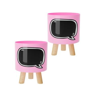 Imagem de Kit com 2 - Cachepot Retro pé Madeira Adesivado (Balão1)