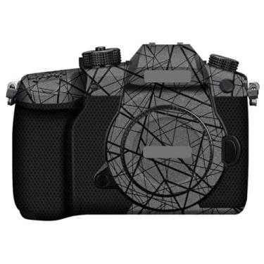 Imagem de Adesivo de capa de câmera GH5 para Panasonic Lumix GH5 película protetora antiarranhões, decoração de pele e resistência ao desgaste (cinza cruzado)