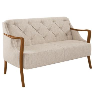 Imagem de Poltrona Namoradeira 2 Lugares 135cm Capitonê Lapa M22 Linho Cru Liso - Mpozenato