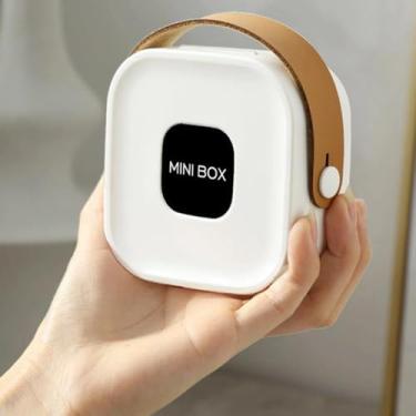 Imagem de 1 caixa de joias quadrada de cola macia para anéis e brincos, caixa de armazenamento portátil multifuncional para carregador de cabo de dados (branca)