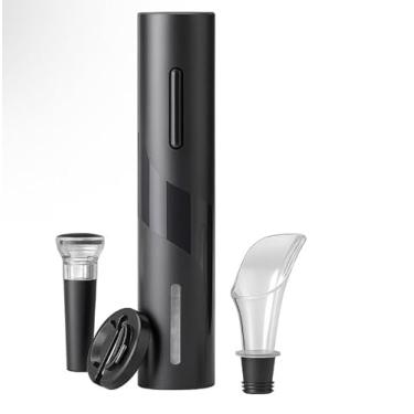 Imagem de Kit Abridor de Vinho Elétrico Recarregável USB, com Cortador de Papel Alumínio, Derramador de Vinho e Rolha à Vácuo, Saca-rolhas Automático, Ótima Opção de Presente, Qualidade Premium