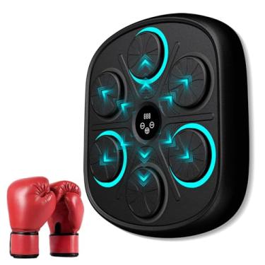 Imagem de OurStarry 2025 New Model Smart Music Boxing Machine for Adults and Kids, Training Machine with LED Electronic Wall Mounted, Home Indoor Workout Equipment with Premium Boxing Gloves (Black 0
