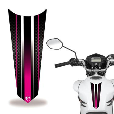 Imagem de Adesivo Faixa Gravata Tanque Moto Listra Carbono Rosa