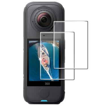 Imagem de FiTSTILL Protetor de tela de vidro temperado para Insta 360 X4 Air, alta sensibilidade, dureza 9H, antiarranhões, 2 peças insta 360 x 4 Air kit de acessórios para câmera