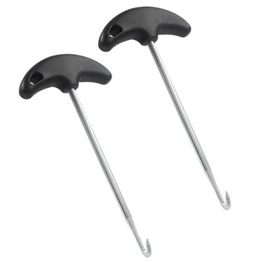 Imagem de verkelly Pacote com 2 ferramentas de aperto de renda para skate de aço inoxidável - puxador de renda para skate de hóquei, sapatos de patinação artística e botas de cano alto