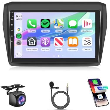 Imagem de Rádio estéreo automotivo Android 4G + 64G para Suzuki Swift 2017 2018 2019 2020 com Carplay Android Auto, tela sensível ao toque Rimoody de 9 polegadas, navegação GPS, WiFi, Bluetooth, FM EQ + câmera