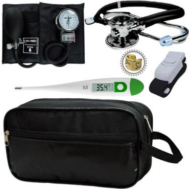 Imagem de Kit Enfermagem Academico Com Aparelho de Pressao Estetoscopio Rappapor