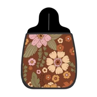 Imagem de Lixeira De Carro Organizador Estampa Floral Retrô Marrom